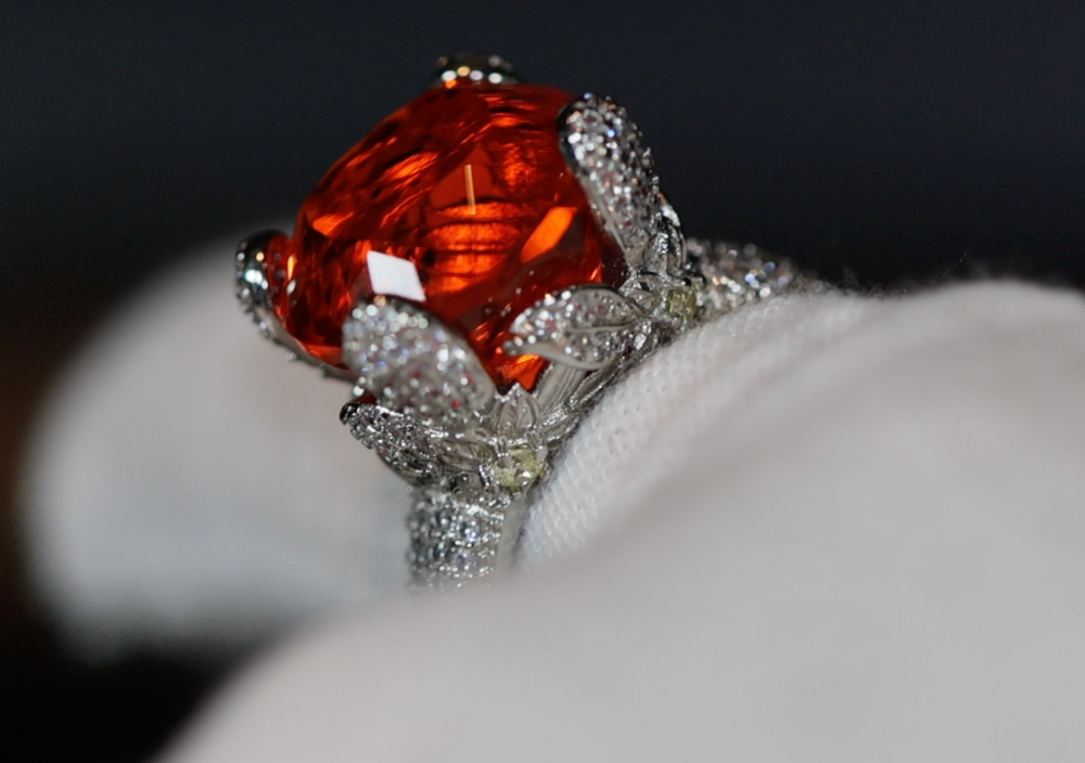 Orange Diamond Engagement Ring | Cushion Diamond Ring | Womens Engagement Ring | Wedding Ring | Womens Wedding Ring | Cushion Diamond Ring