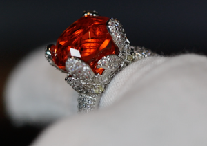 Orange Diamond Engagement Ring | Radiant Diamond Ring | Womens Engagement Ring | Wedding Ring | Womens Wedding Ring | Cushion Diamond Ring