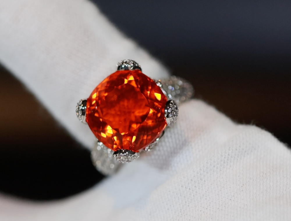 Orange Diamond Engagement Ring | Cushion Diamond Ring | Womens Engagement Ring | Wedding Ring | Womens Wedding Ring | Cushion Diamond Ring