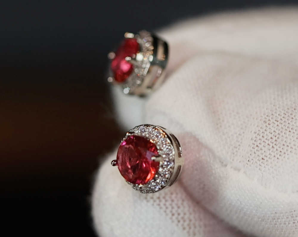 Red Diamond Ear Studs | Ear Studs | Womens Red Diamond Ear Studs