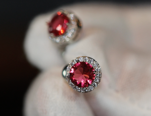 Red Diamond Ear Studs | Ear Studs | Womens Red Diamond Ear Studs