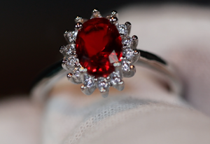 Red Diamond Ring | Red Diamond Engagement Ring | Red Wedding Ring | Womens Red Diamond Ring