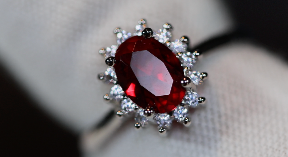 Red Diamond Ring | Red Diamond Engagement Ring | Red Wedding Ring | Womens Red Diamond Ring