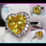 yellow diamond heart ring