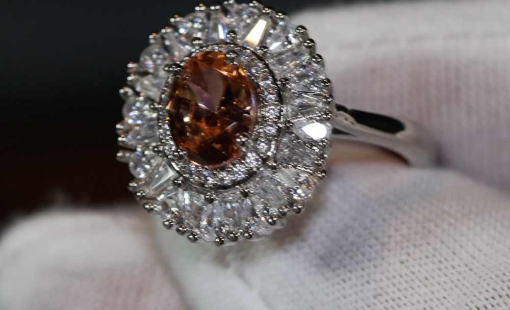 Champagne Diamond Ring | Champagne Diamond Engagement Rings | Champagne Diamond Rings | Orange Diamond Engagement Ring | Beautiful Ring