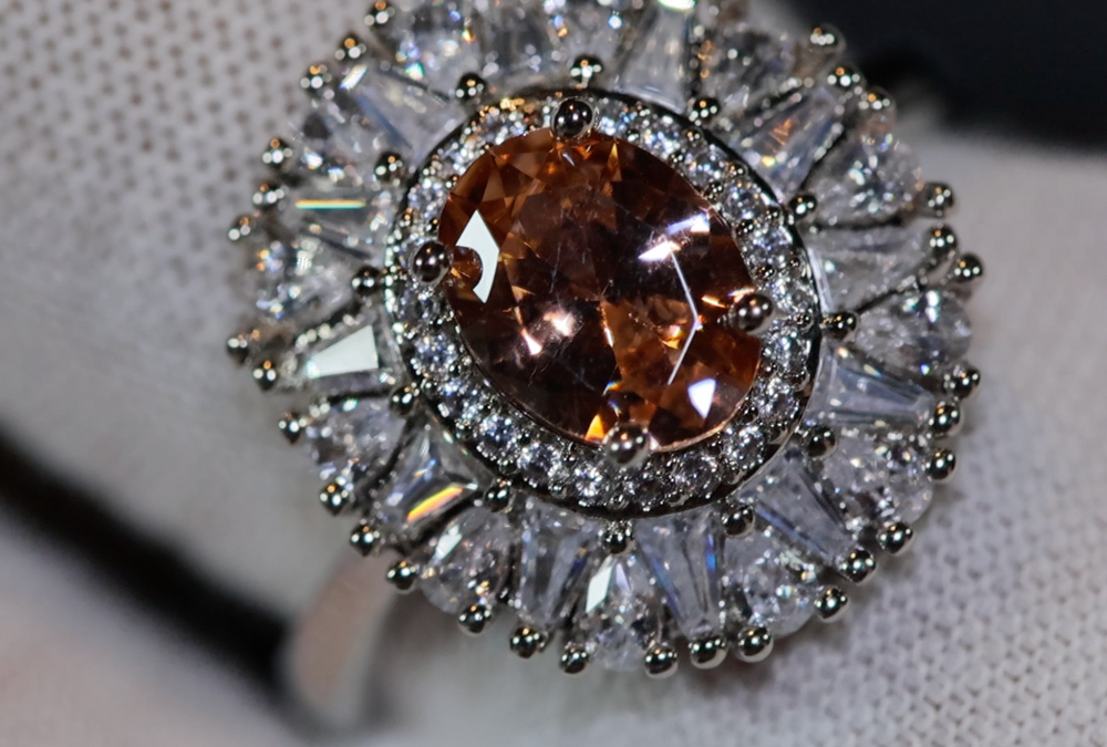 Champagne Diamond Ring | Champagne Diamond Engagement Rings | Champagne Diamond Rings | Orange Diamond Engagement Ring | Beautiful Ring
