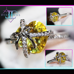 yellow diamond heart ring