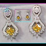 Womens yellow diamond earrings