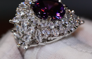 Purple Diamond Ring | Purple Diamond Engagement Ring | Purple Amethyst Ring