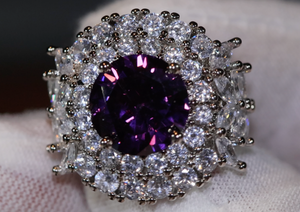 Purple Diamond Ring | Purple Diamond Engagement Ring | Purple Amethyst Ring