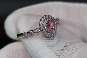 Pink Diamond Ring | Teardrop Ring | Pear Shape Ring | Teardrop Engagement Ring