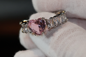 Heart Ring | Heart Shaped Ring | Heart Shape Ring | Diamond Heart Ring | Heart Ring with Diamonds | Engagement Ring | Pink Diamond Ring