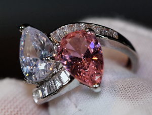 Pink Diamond Ring | Teardrop Ring | Pear Shape Ring | Teardrop Engagement Ring | Engagement Ring |  Diamond Wedding Rings