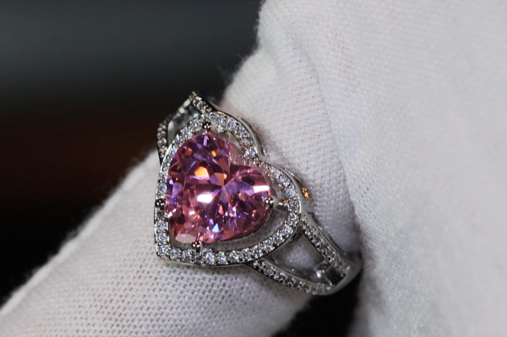 Pink Diamond Ring | Heart Ring | Heart Shaped Ring | Heart Shape Ring