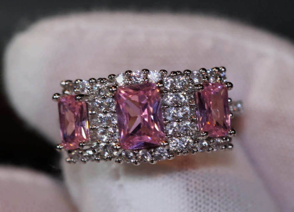 
            
                Load image into Gallery viewer, Pink Diamond Engagement Rings | Pink Diamond Ring | Womens Pink Diamond Ring | Promise Ring | Womens Engagement Ring | Halo Ring | Rings
            
        