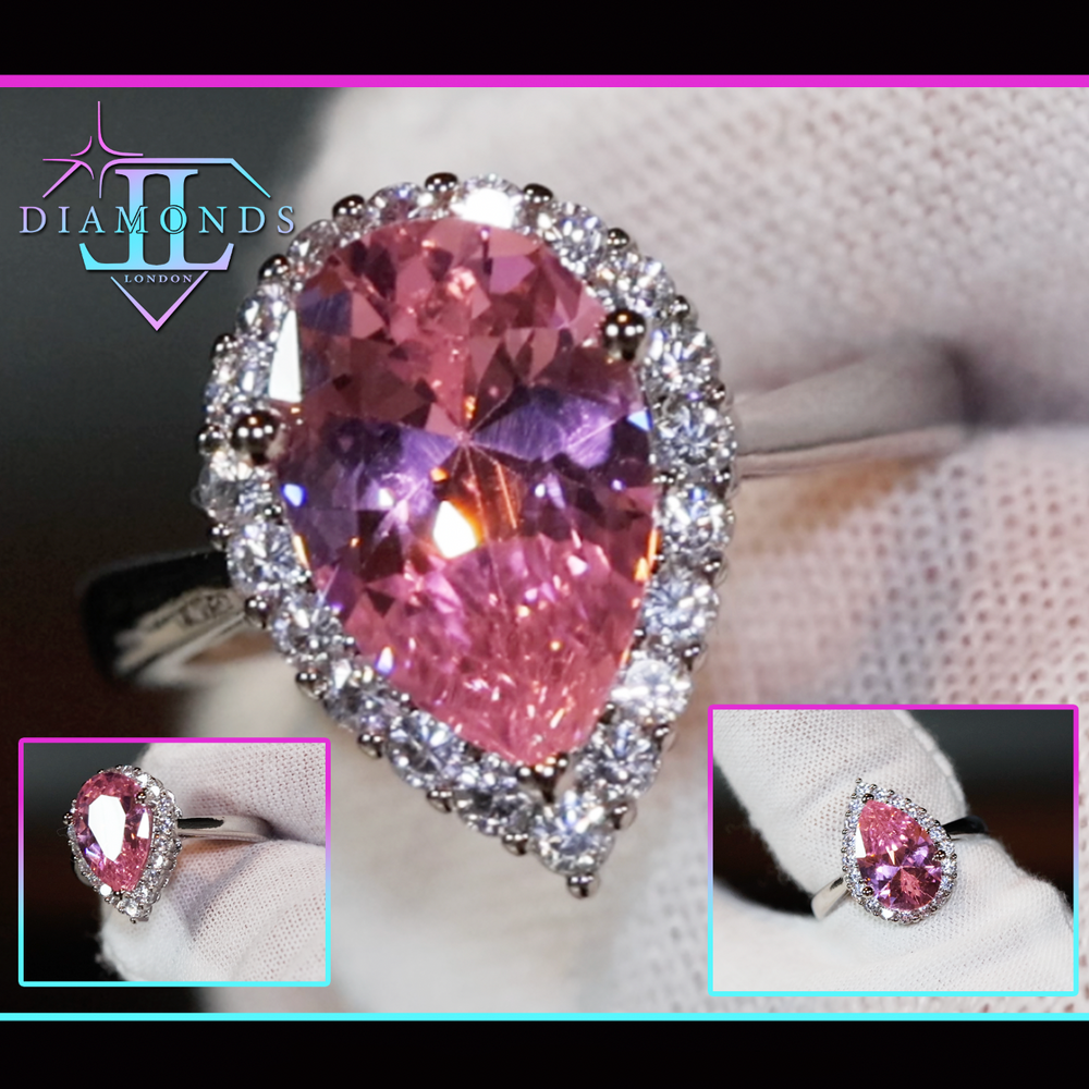 Pink diamond engagement ring