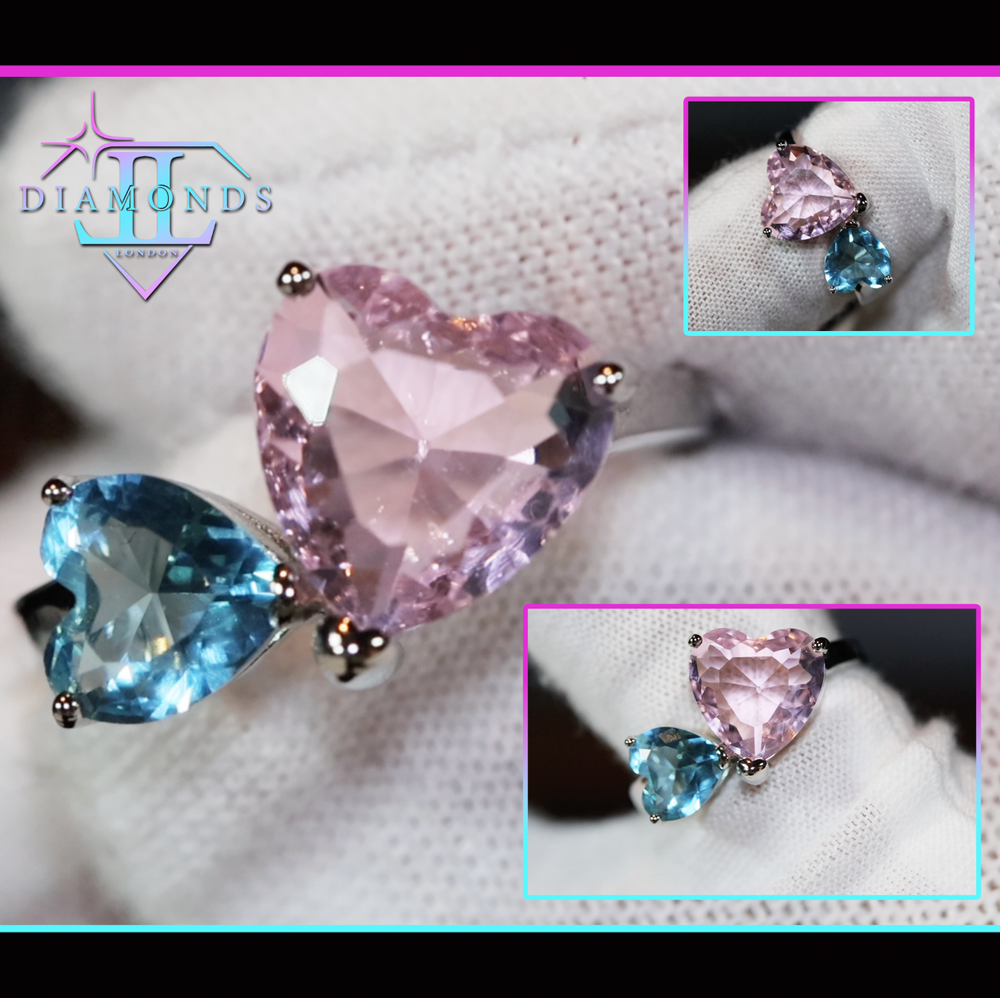 Pink diamond heart ring