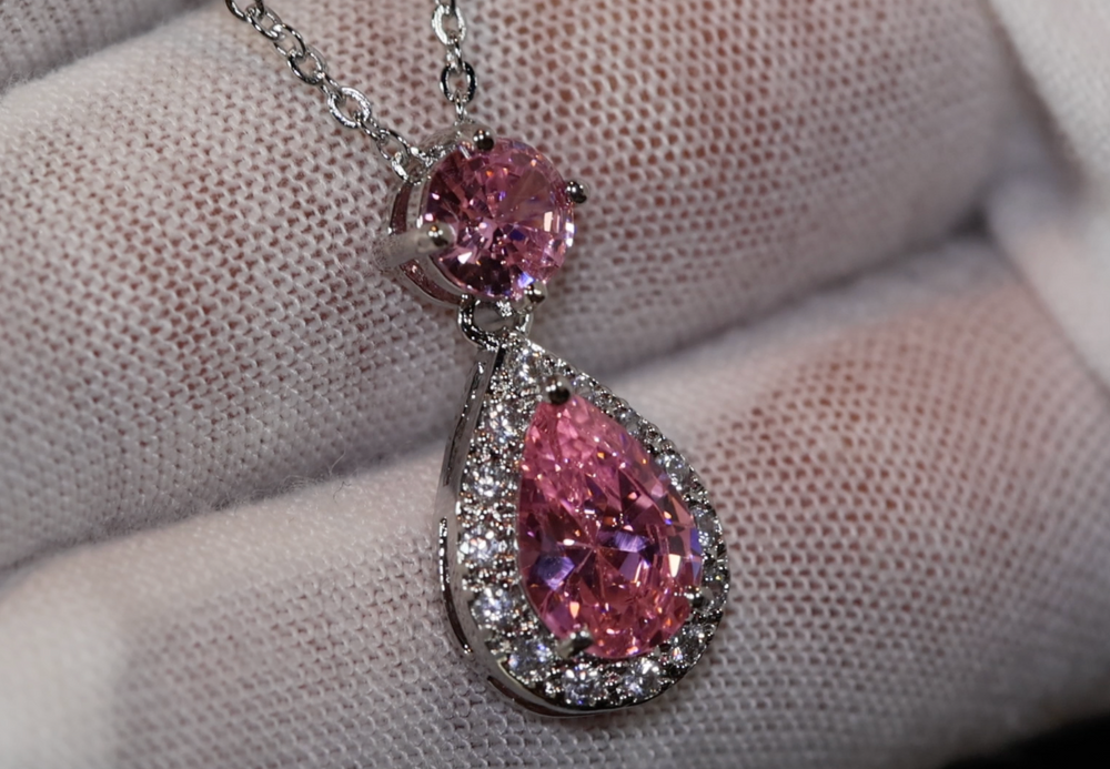 Pink Diamond Necklace | Pink Diamond Pendant Necklace