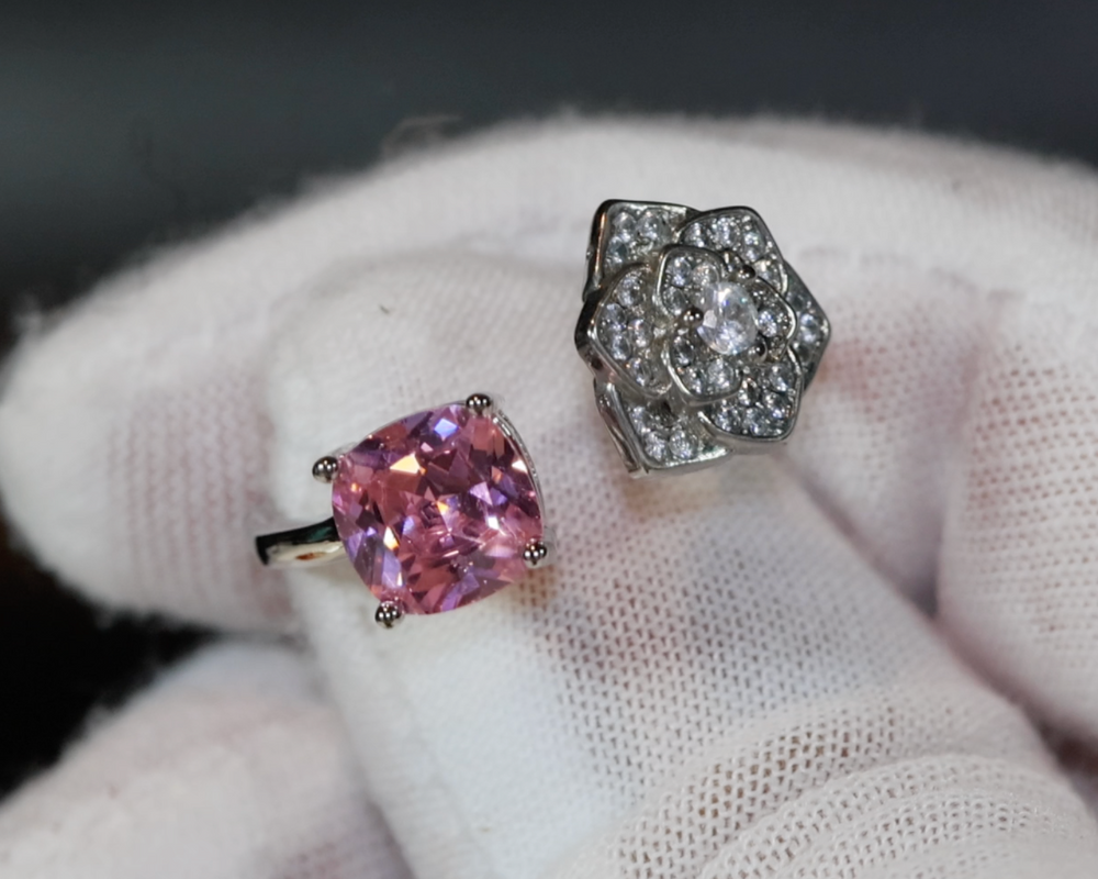 Pink Diamond Ring | Pink Diamond Engagement Ring | Diamond Flower Ring