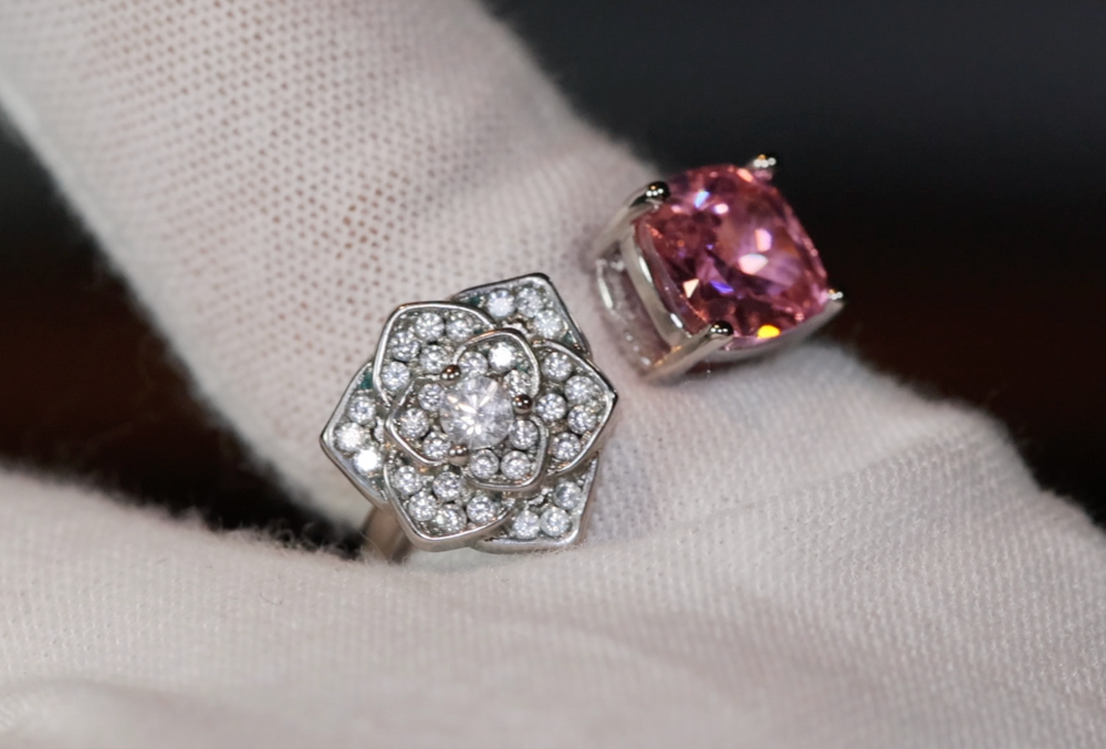 Pink Diamond Ring | Pink Diamond Engagement Ring | Diamond Flower Ring