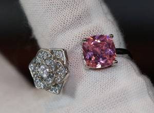 Pink Diamond Ring | Pink Diamond Engagement Ring | Diamond Flower Ring