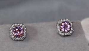 Pink Diamond Earrings | Diamond Ear Studs