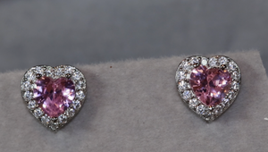 Pink Diamond Ear Studs