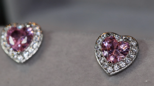 Pink Diamond Ear Studs