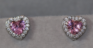 Pink Diamond Ear Studs