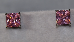 Pink Diamond Ear Studs