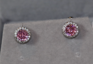 Pink Diamond Earrings | Womens Earrings | Stud Earrings