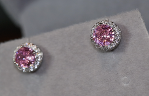 Pink Diamond Earrings | Womens Earrings | Stud Earrings