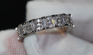 Baguette Ring | Eternity Ring | Womens Engagement Ring | Diamond Engagement Band