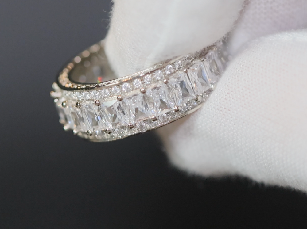 
            
                Load image into Gallery viewer, Baguette Ring | Eternity Ring | Womens Wedding Band | Diamond Ring
            
        