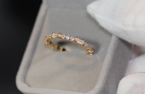 Gold Diamond Ring | Womens Gold Engagement Ring | Womens Gold Wedding Ring | Eternity Ring