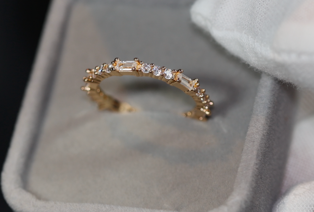 Gold Diamond Ring | Womens Gold Engagement Ring | Womens Gold Wedding Ring | Eternity Ring