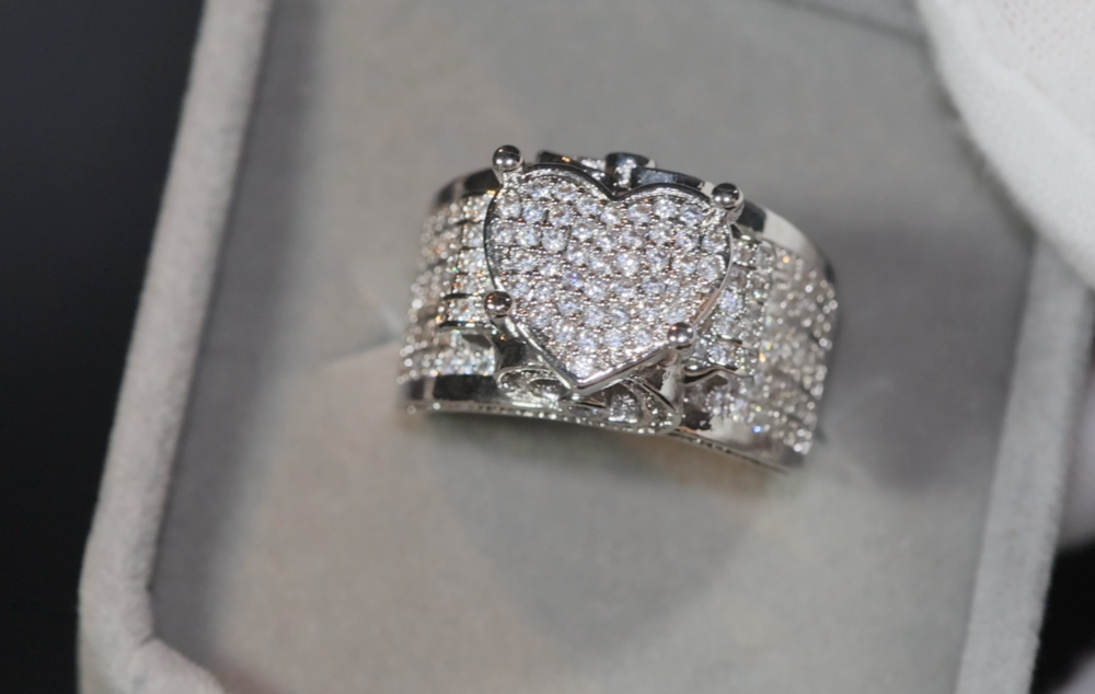 Diamond heart ring | Heart shaped ring | Big Diamond Heart Ring