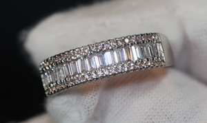 Mens Baguette Diamond Wedding Band