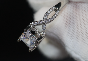 Engagement Ring | Princess Cut Diamond Ring | Diamond Engagement Rings | Womens Wedding Ring | Womens Engagement Ring | Infinity Ring