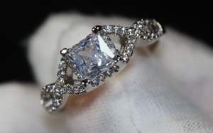 Engagement Ring | Princess Cut Diamond Ring | Diamond Engagement Rings | Womens Wedding Ring | Womens Engagement Ring | Infinity Ring