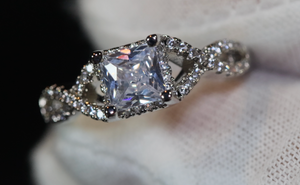 Engagement Ring | Princess Cut Diamond Ring | Diamond Engagement Rings | Womens Wedding Ring | Womens Engagement Ring | Infinity Ring