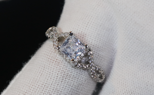 Engagement Ring | Princess Cut Diamond Ring | Diamond Engagement Rings | Womens Wedding Ring | Womens Engagement Ring | Infinity Ring