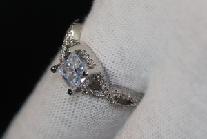 Engagement Ring | Princess Cut Diamond Ring | Diamond Engagement Rings | Womens Wedding Ring | Womens Engagement Ring | Infinity Ring