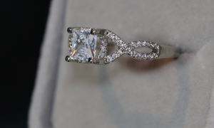 Engagement Ring | Princess Cut Diamond Ring | Diamond Engagement Rings | Womens Wedding Ring | Womens Engagement Ring | Infinity Ring