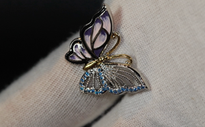 Blue Diamond Butterfly Ring | Butterfly Ring | Womens Butterfly Ring | Blue Diamond Ring