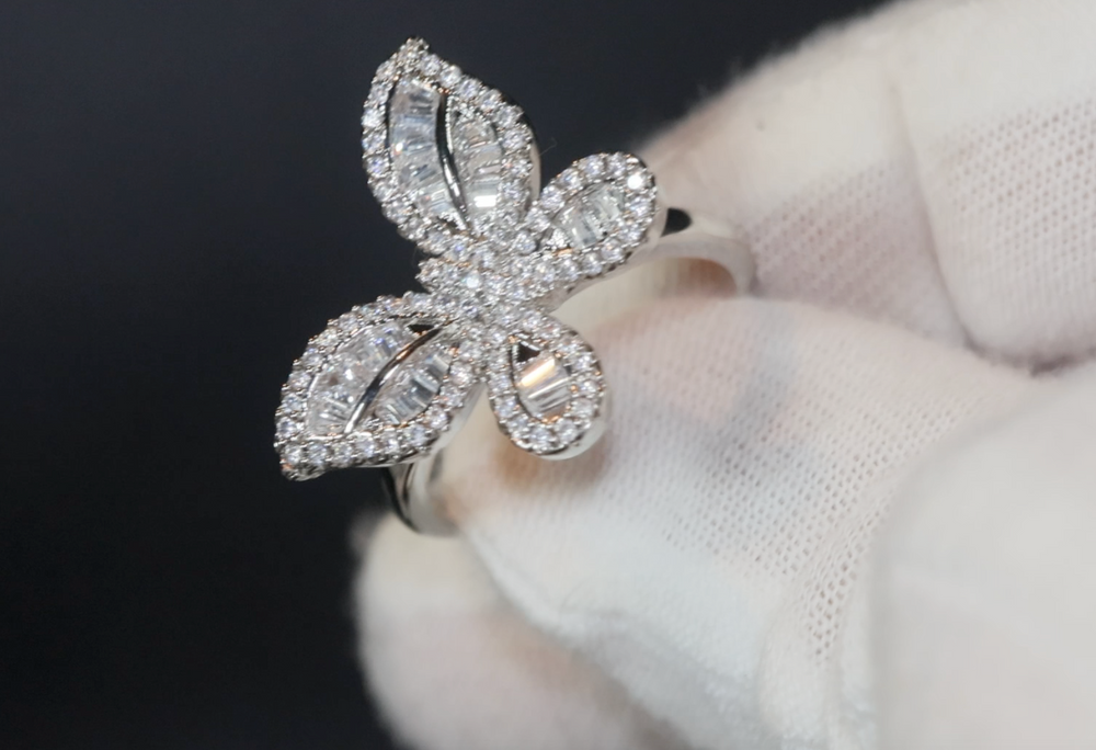 
            
                Load image into Gallery viewer, Womens butterfly diamond ring, womens butterfly ring, diamond butterfly ring
            
        