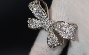 Diamond Ribbon Ring | Ribbon Ring | Bow Ring | Diamond Bow Ring | Diamond Charm Ring