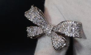 Diamond Ribbon Ring | Ribbon Ring | Bow Ring | Diamond Bow Ring | Diamond Charm Ring