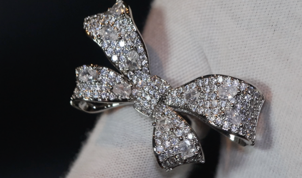 Diamond Ribbon Ring | Ribbon Ring | Bow Ring | Diamond Bow Ring | Diamond Charm Ring