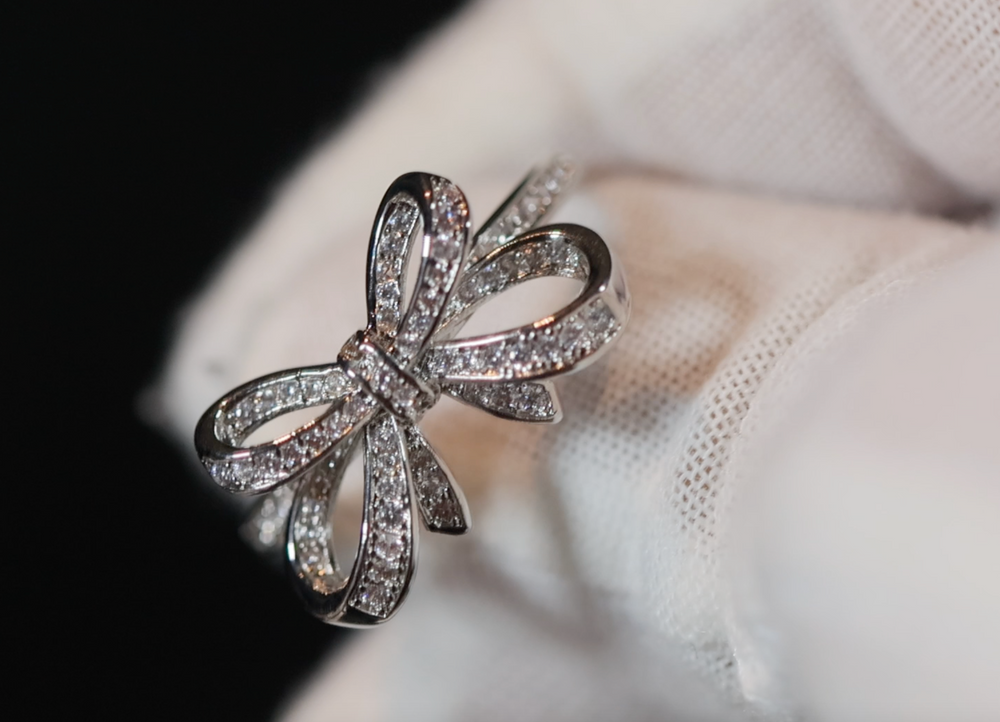 Diamond Ribbon Ring | Ribbon Ring | Bow Ring | Diamond Bow Ring